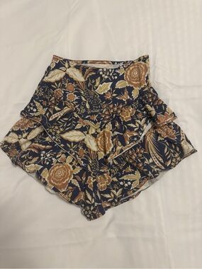 MOTHER The Ruffle Mini Skirt Accidental Florist Floral Boho Skirt 24